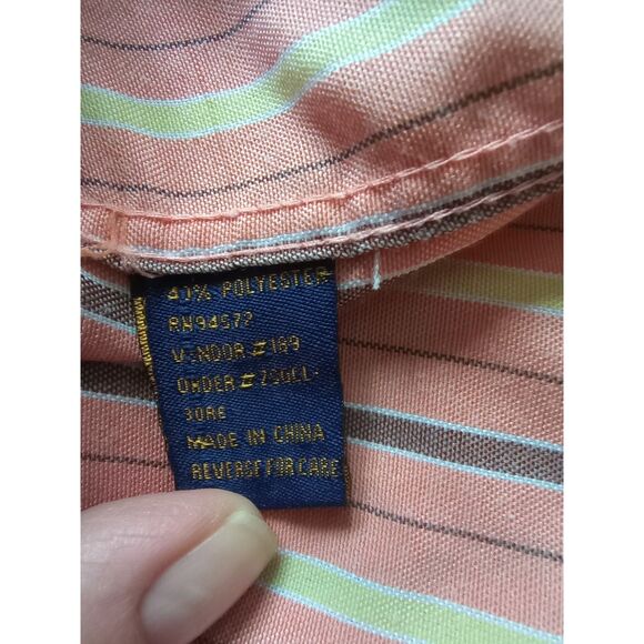 Oxford Men's Size XXL Pinstripe, Short Sleeved Top - Picture 7 of 8